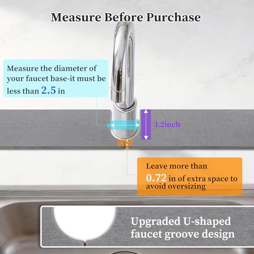 Diatomaceous Stone Drying Mat for Kitchen Counter with Sink Faucet Mat, Gray Absorbent Quick Dry Dish Drying Mat Set, Diatomite Stone Slat Countertop Pad for Dishes, Cups - color: Gray