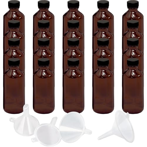 24Pack 2oz Amber Glass Bottles for Vanilla Extract, Boston Round Leak-Proof Brown Glass Jars with Caps, Bonus Funnel - Ideal for Homemade Extracts, Essential Oils, DIY Christmas Party Gift Supplies - color: Amber, size: 24