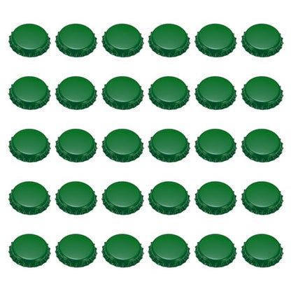 uxcell 60 Pcs Oxygen Absorbing Beer Bottle Caps, 32mm Pry Off Bulk Crown Caps Bottle Toppers for Soda Beer Wine Glass Bottles Home Brewing DIY Pendants or Craft Scrapbooks, Dark Green - color: Dark Green