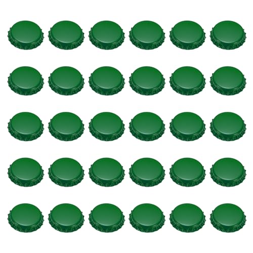 uxcell 60 Pcs Oxygen Absorbing Beer Bottle Caps, 32mm Pry Off Bulk Crown Caps Bottle Toppers for Soda Beer Wine Glass Bottles Home Brewing DIY Pendants or Craft Scrapbooks, Dark Green - color: Dark Green