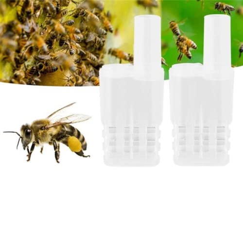 20pcs White Queen Bee Cages Beekeeping Catcher Plastic Bee Isolator Clip Beekeeper Rearing Tools for Indoor Home Outdoor