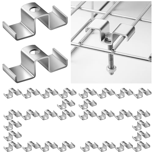 MorningRo 25 Pcs Grating Clip Saddle Clip Galvanized Carbon Steel for Screw Size 1/4 Inch for Industrial Flooring Drainage Systems Mezzanines Walkways Stair Treads (Silver)