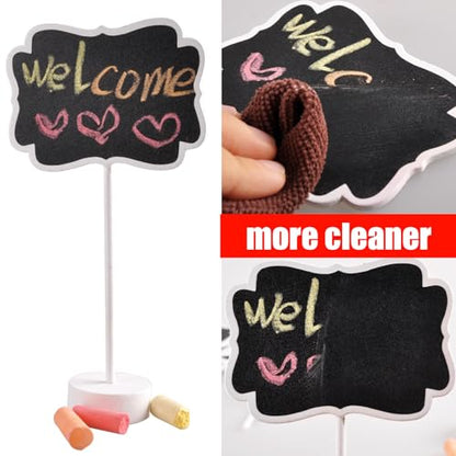Food Labels for Party Buffet, Wood Mini Chalkboards Signs for Food with Stand, Food Signs for Party Buffet, for Message Board Signs, Place Cards for Weddings, Table Numbers, by UCEC