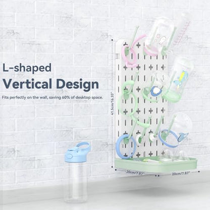 Baby Bottle Drying Rack Baby Bottle Holder Space Saving Bottle Dryer Rack Station Countertop Storage Organizer 12 Travel Bottle Drying Rack Vertical Breast Pump Part Plastic Bag Cup Dryer Tower Green - color: Green