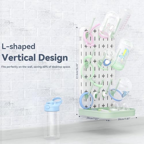 Baby Bottle Drying Rack Baby Bottle Holder Space Saving Bottle Dryer Rack Station Countertop Storage Organizer 12 Travel Bottle Drying Rack Vertical Breast Pump Part Plastic Bag Cup Dryer Tower Green - color: Green
