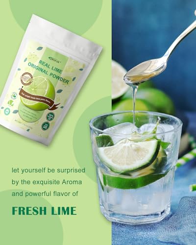 ORGFUN Original Lime Powder, Whole Lime Juice Freeze Dried Powder, Great for Cocktails, Drinks, Smoothies, and Cooking 7.06 Oz - color: Lime 7.06 Ounce