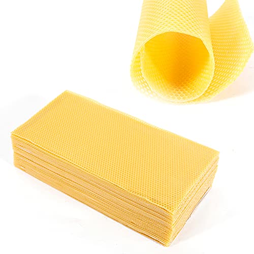30PCS Honeycomb Bee Wax Foundation, Beehive Wax Frames Waxing Beekeeping Equipment Tool Honey Bee Hive Tool 7.7x16.3"