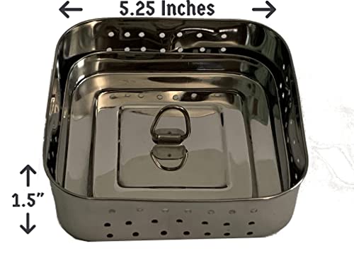 Dubbas - Square Paneer Maker, Stainless Steel Indian Paneer Press/Tofu Press/Paneer Mould - Size 5.25"W x 5.25"L x 1.5H inches