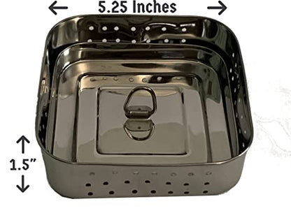 Dubbas - Square Paneer Maker, Stainless Steel Indian Paneer Press/Tofu Press/Paneer Mould - Size 5.25"W x 5.25"L x 1.5H inches