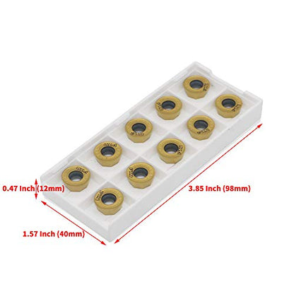 10pcs Carbide Milling Insert RPMT1204 （ R6）Round,CNC Milling Machine Indexable Milling Insert,Tungsten Steel Surface Golden Coating, Very Suitable for Processing Steel and Stainless Steel. - size: RPMT1204M-C DP