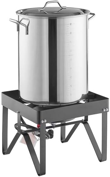Brewing Kit with 55,000 BTU Single Burner Outdoor Patio Stove 10 Gallon Stainless Steel