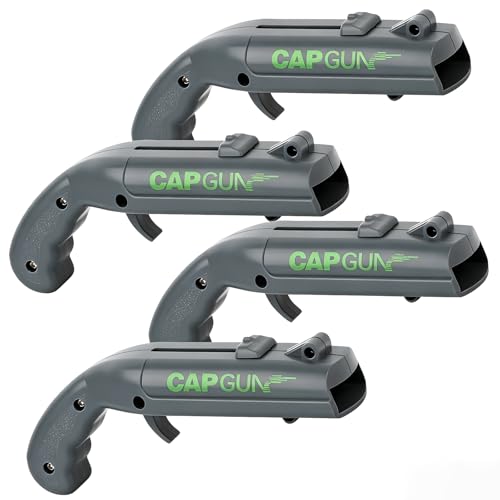 4PCs Grey Novelty Cap Gun Style Bottle Opener – Realistic Construction with Ergonomic Grip for Beverages, Themed Parties & Gifts - color: Gray