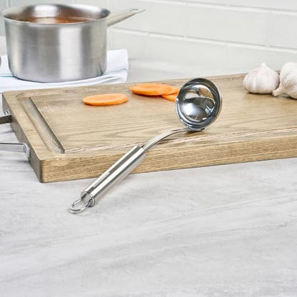 Restaurantware Stainless Steel Sauce Ladle - German Standard Gravy Ladle with Ergonomic Handle, Dishwasher Safe - Small Ladle For Serving Soups, Dressings, Sauces - style: Steel Sauce Ladle