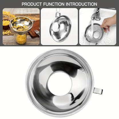 2Pcs Stainless Steel Mason Jar Funnel Set, Wide Mouth Canning Funnels Large & Small Size for Kitchen Daily Use - Home Brewing and Food Storage - size: Large+Small