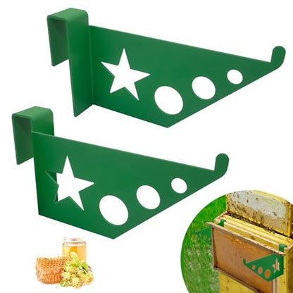 Beehive Frame Holder, 2 Pcs Bee Hive Stand,Green Double Spraying of Paint Stainless Steel Beehive Frame Perch,Beehive Inspection Bracket,Beekeeping Supplies Bee Hives Boxes Starter Kit for Beekeeper - color: Green-2pcs