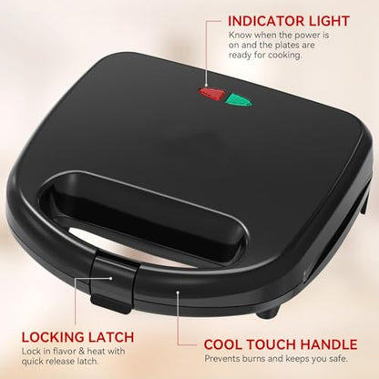 OSTBA Waffle Maker, 2 Slice Non-Stick Waffle Iron, Belgian Waffle Machine with Indicator Lights, PFOA Free, Perfect for Breakfast and Snacks, 750W - style: ABS07-W