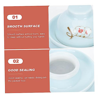 Chinese Pickle Jar Ceramic Plum Blossom Pattern Sealed Storage Jar Vintage Pickle Can for Kimchi