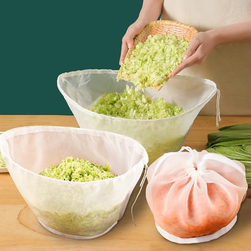 3PCS Organic Cotton Cheesecloth Bags - Reusable Straining Bags for Nut Milk, Soy Milk, Dumpling Fillings, and More - color: A-3PCS