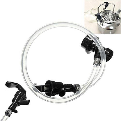 PERA 4 Pack Black Plastic Beer Dispensing Faucet Picnic Tap, Polished, 1/4" Barb Hose Connection, Up to 20 PSI Serving Pressure, 4 Pieces Homebrew Kit