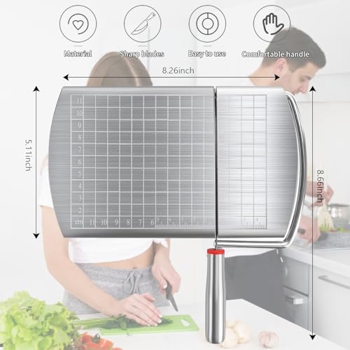 Cheese Slicer,Stainless Steel Cheese Cutter,Multipurpose Cheese Slicers with Grid Scale and Anti Slip Rubber Pads for cutting Cheese,Butter,Sausages,Bread