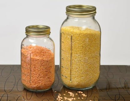 64 oz Mason Jars, Wide Mouth Half Gallon Canning Jars with Lids and Rings, 6-Pack Extra Large Glass Jars for Home Canning and Pantry Storage