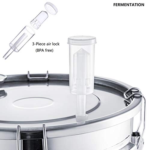 Shine Still Alcohol Distiller 5 Gallon with Stainless Steel Pot Glass Thumper Keg Copper Coil Thermometer Water Pump Home Brewing Kit for Wine Making Whisky Brandy Vodka - size: 5GAL/20L With Glass Thumper