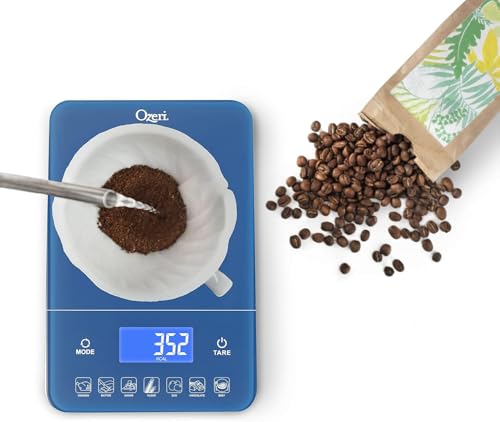 Ozeri Touch III Digital Kitchen Scale with Calorie Counter, 22 lbs (10 kg), Classic Blue - color: Classic Blue