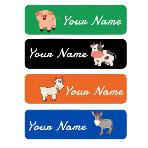 Custom Waterproof Dishwasher Safe Kid Name Labels for Daycare(128 Pack), Camp, School Supply, Baby Bottles, Lunch Boxes and Cups, Travel. Cute Personalized Design Name Stickers (Pattern 22) - color: Pattern 22