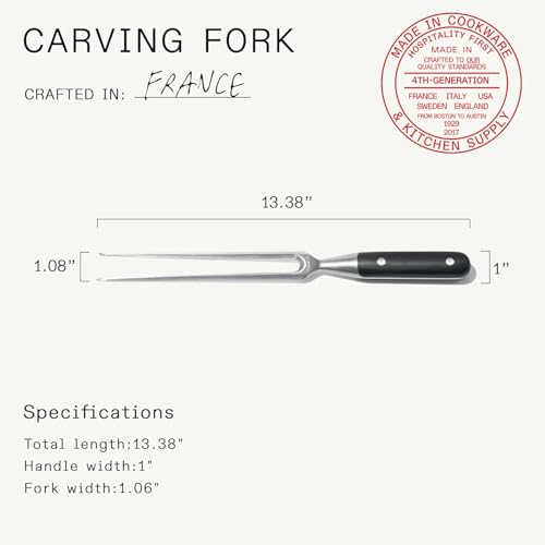 Made In Cookware - Carving Set (Includes Carving Knife and Fork) - Crafted in France - Full Tang with Black POM Handle