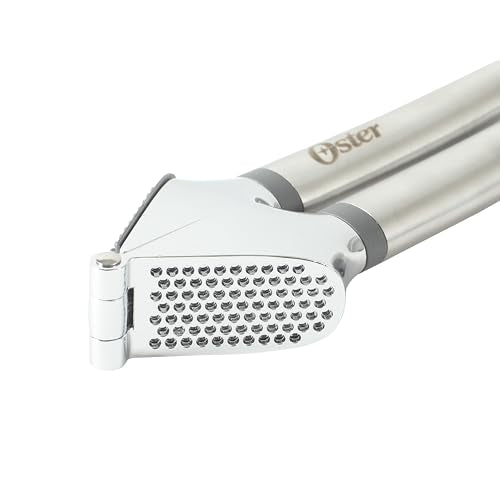 Oster Chadswyck 7.7” Garlic Press, Stainless Steel Garlic Mincer & Crusher, Easy Squeeze, Dishwasher Safe - color: Chadswyck (7.7" Garlic Press)