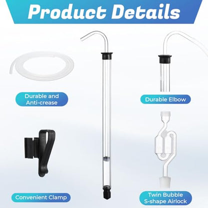 LemonRoad Wine Siphon Kit with Auto Pump, Bottling Wand, 4 Airlocks & Stoppers | Wine Making Supplies for Beer Kombucha Mead, Includes Tubing, Home Brewing Siphon Starter Set