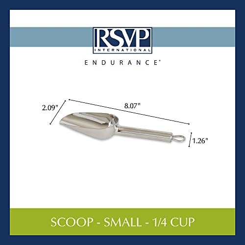 RSVP International Endurance Stainless Steel Measuring Scoop Collection, 0.25-Cup - size: Regular, 0.25-Cup