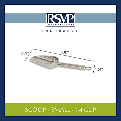 RSVP International Endurance Stainless Steel Measuring Scoop Collection, 0.25-Cup - size: Regular, 0.25-Cup