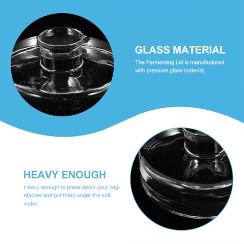 2Pcs Heavy Glass Fermentation Weights for Wide Mouth Mason Jars Fermenting Lids for Sauerkraut Kimchi and Pickling Glass Weights for Fermentation and Canning