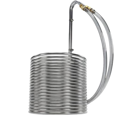 Coldbreak Wort Chiller – 50 Foot Food Grade Stainless Steel Tubing Coil – Water Chiller for Ice Bath Beer Brewing – Stainless Steel Knockout Immersion Beer Chiller – Home Brewing Equipment Made in USA - color: Stainless Steel, size: 50 Foot