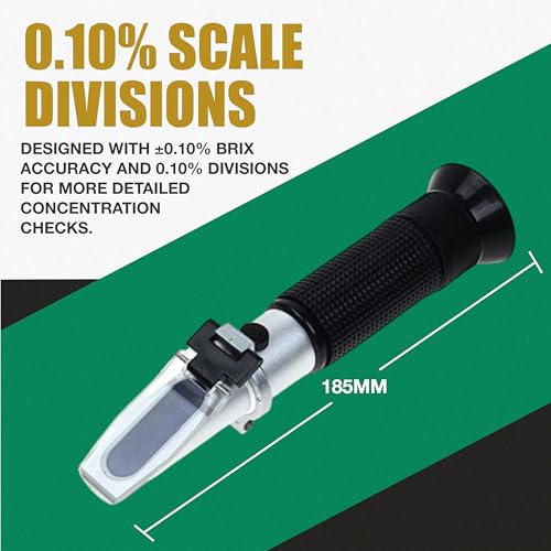 ADE Advanced Optics RHB-10ATC-1 0-10% ATC Brix Refractometer | Handheld Brix Meter for Maple Sap, Syrup Testing, CNC Coolant and Cutting Fluid Measurement with Aluminum Body, Pipette Included Set Kit