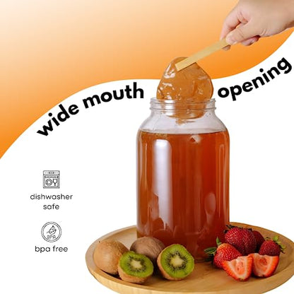 FastRack - Wide Mouth Glass Jar with Lid and Econolock Airlock, Large, 1 Gallon, Clear & North Mountain Supply Food Grade Potassium Sorbate Stabilizer - 2 Ounce Jar