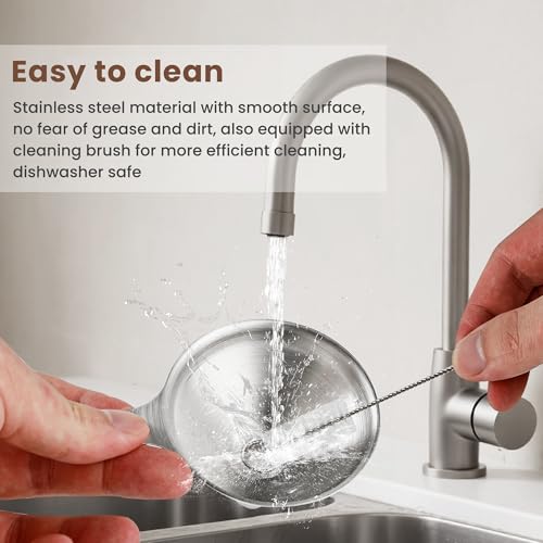 Supercenter Kitchen Funnel, Mini Funnel, Set of 3, Round Ring & Clean Brush | Stainless Steel,Perfect for Transferring Liquids, Oils, Powders, Spices