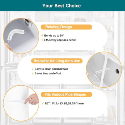 2-in-1 Drain Cleaning Kit-160 Inch Flexible Stainless Steel Drain Brush and 80 Inch Spring Drain Auger - style: 160 IN