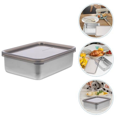 Cabilock Cheese Storage Container with Airtight Lid for Fridge Compact Fresh Box for Bacon Lunch Meat and Butter Food Preservation Organizer 5.31X3.93X1.77In