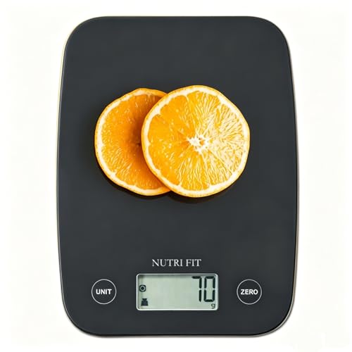 NUTRI FIT Digital Food Scale, 11lb Kitchen Scale Digital Weight, Cooking Scale for Food Ounces and Grams, 4 Units with 0.1oz/1g Precision, LCD Display with Tare Function - color: Ink Black