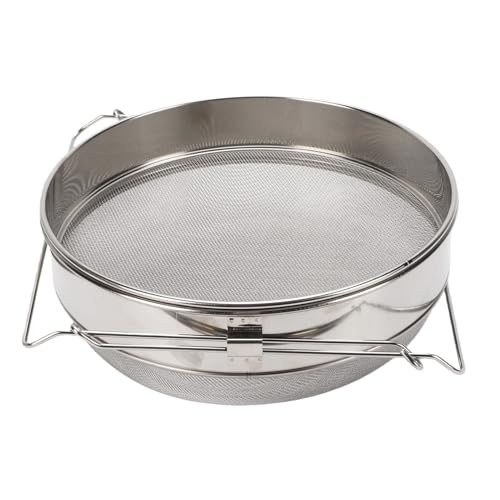 Stainless Steel Honey Strainer, Double Layer Sieve Honey Filter for Beekeeping, Telescopic Bucket Strainer with Fine Mesh