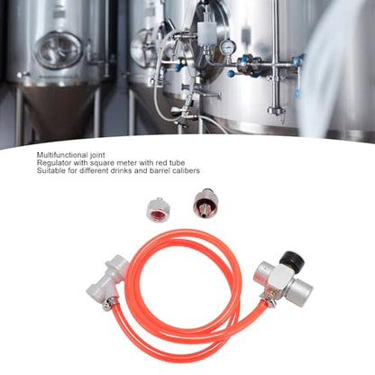 Mini Keg Regulator, Automatic Stainless Steel CO2 Pressure Regulator Beer Making Supplies With 1M Red Hose For Homebrew