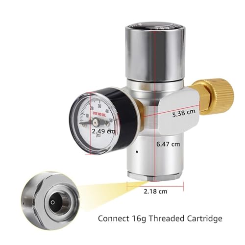 Home Brewing 0-60PSI Mini Co2 Regulator,Portable Co2 Charger with Stable Pressure & Steel Ring Gas Inlet,Homebrew Carbonated Kit Wine Accessories(C) - color: A