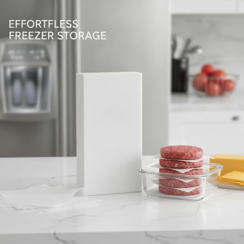 500-Count Pre-Cut Silicone Coated Parchment Sheets, Food Separation Paper for Freezer Storage, Burger Patties, and Cheese - size: 7.87 x 4.33 x 2.36 in