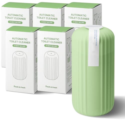 Fresh & Fresh Automatic Toilet Bowl Cleaners (Forest Green) - 5 Bottles(UPTO 2500 FLUSHES/Bottle), Commercial and Residential Toilet Cleaner 3-4 MONTH Lasting Toilet Bowl Cleaner Bottle - color: Bottle (Forest Green), size: 5