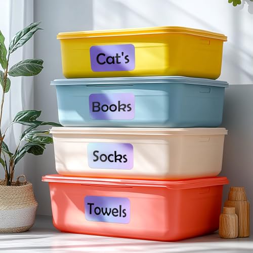 JIEHENG 100Pcs Large Laser Labels for Storage Bins,6x4 Inch Removable Labels,Large Labels for Blank Box,Strong Adhesive Tear Resistant No Residue Blank Labels (Laser) - color: Laser