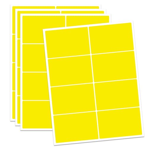 Ououstate Removable Colored Labels Stickers 3" x 2" Moving Stickers Labels for Storage Bins to Write on 8 Large Price Tote Stickers for Small Business - 256 Pack - color: Yellow