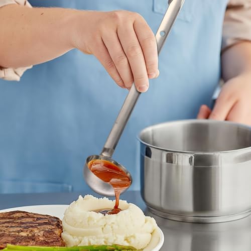 meekoo 1 Pieces Stainless Steel Ladle Soup Handle Ladle with Pouring Rim for Kitchen Cooking Soup Sauce (2 oz) - size: 2 oz