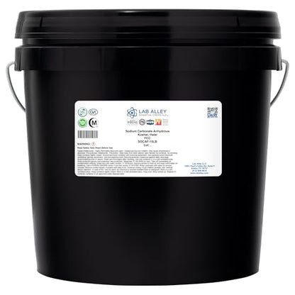 Lab Alley Sodium Carbonate Anhydrous FCC, Kosher, Halal, Water Softener, Food Additive, Cleaning Agent, and Laboratory Reagent (10 Pounds) - size: 10 Pounds